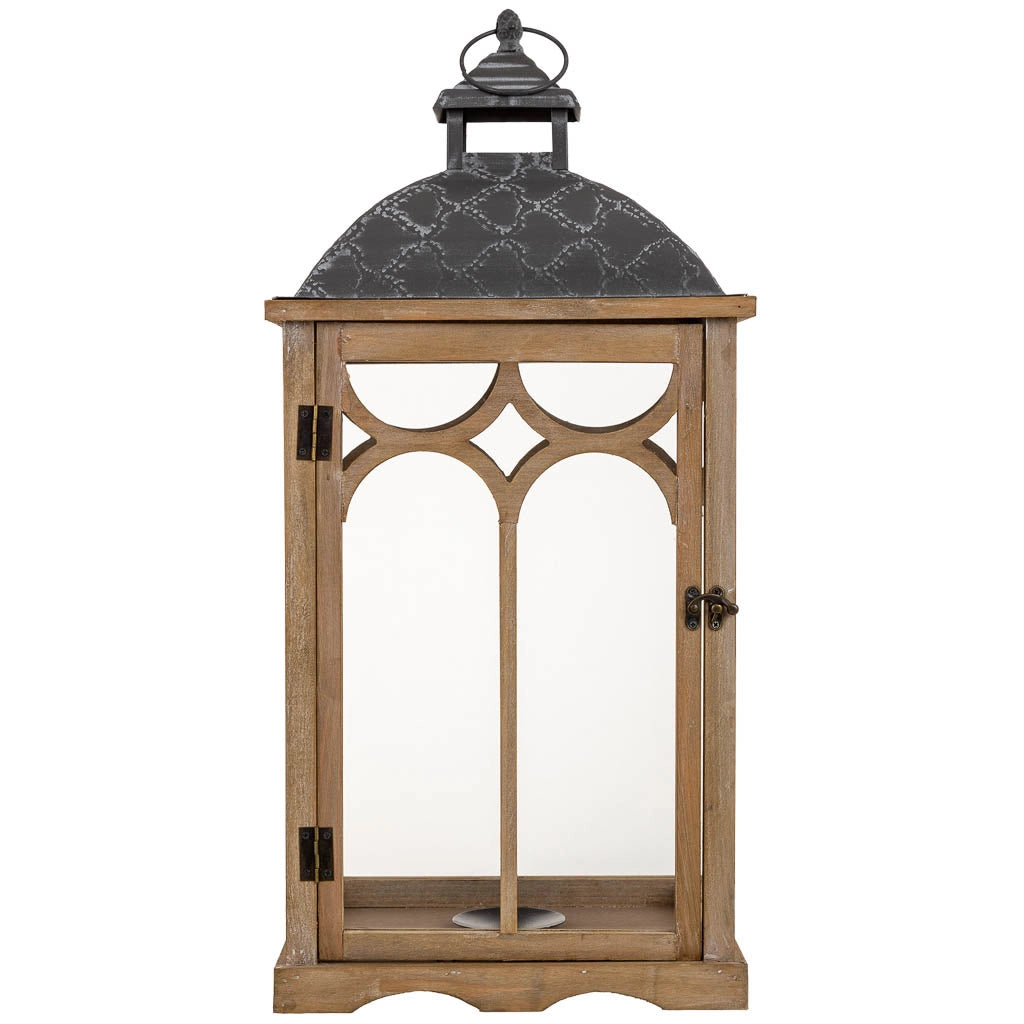 Lanterna in legno marrone 30x23x64h cm