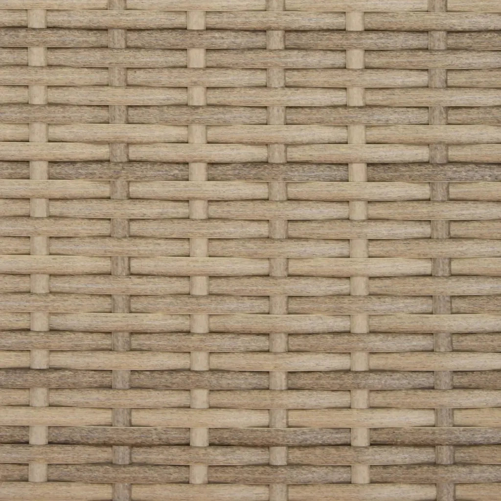 Divano Giardino 2 Posti Baldacchino e Sgabelli Beige Polyrattan 365802