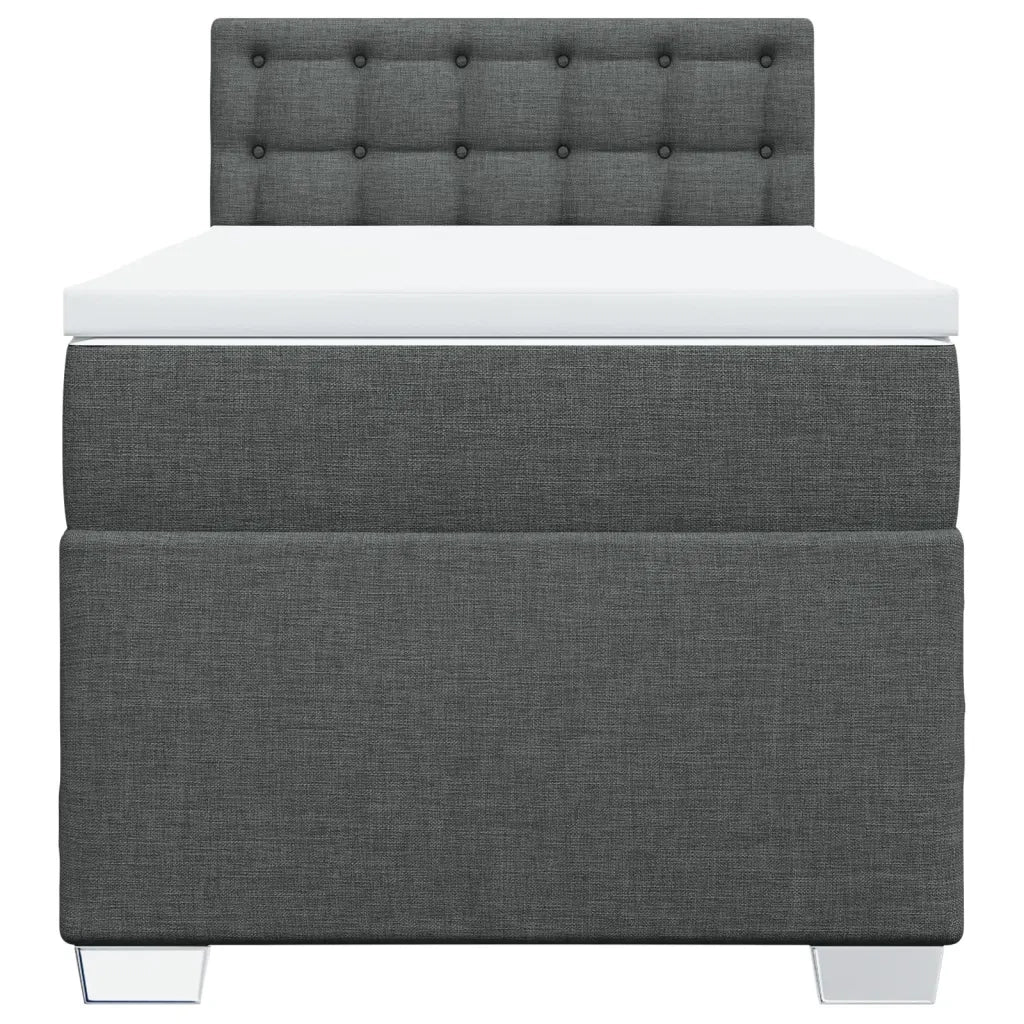 Giroletto a Molle con Materasso Grigio Scuro 90x190 cm Tessuto 3288058
