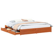 Letto matrimoniale | Letto per adulti | Struttura del letto con cassetto Marrone cerato 200 x 200 cm