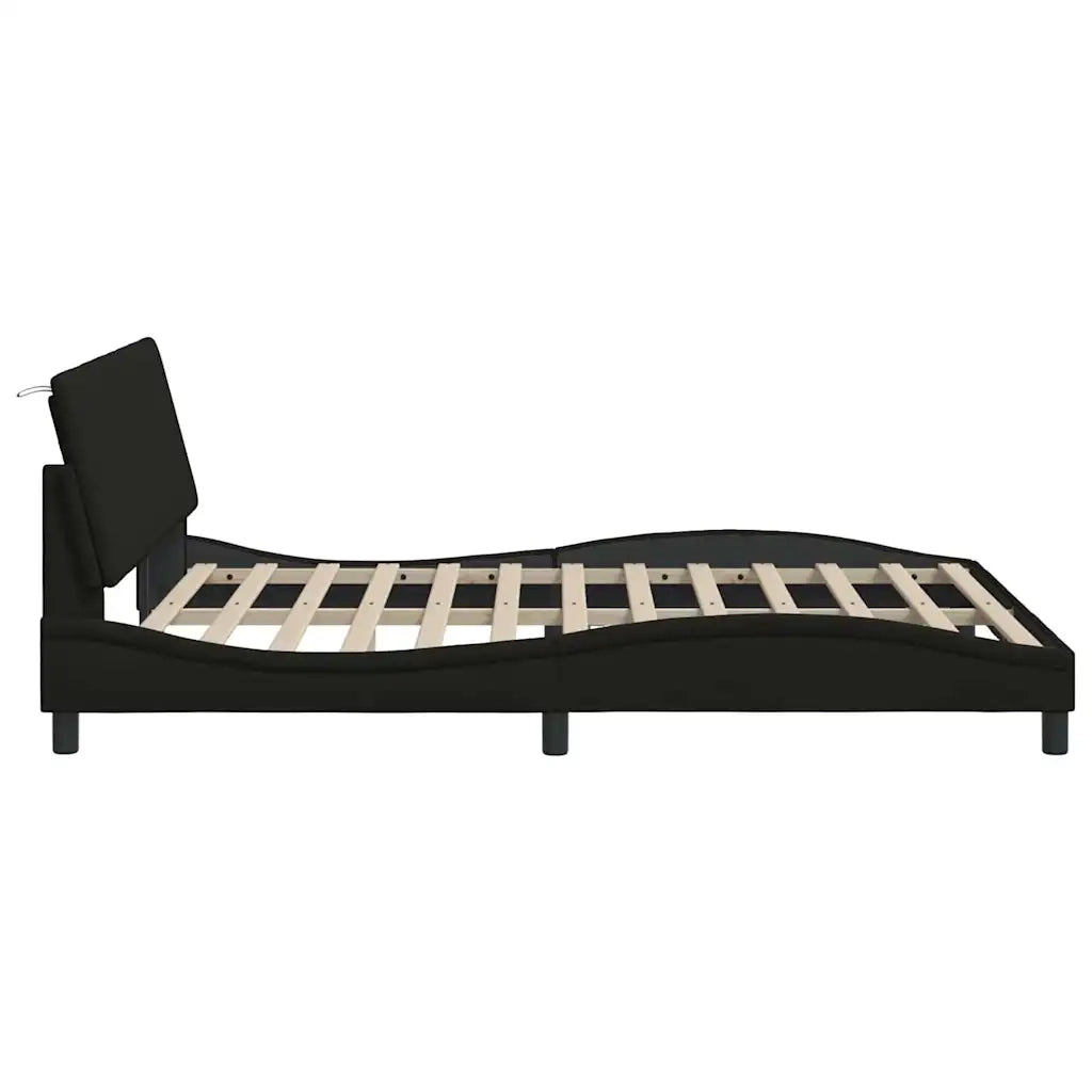 Giroletto senza Materasso Hanko Nero 160x200 cm in Tessuto 3310400