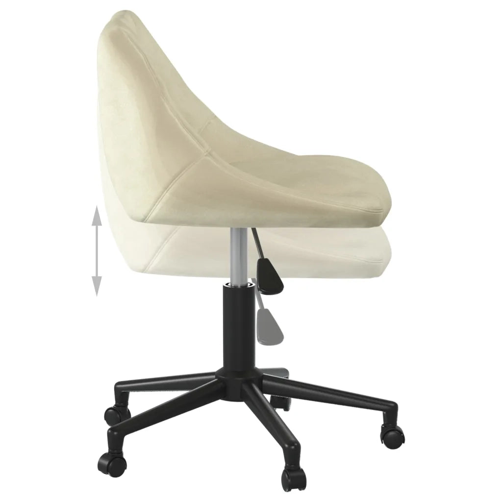 Sedia da Pranzo Girevole Crema in Velluto 3089031