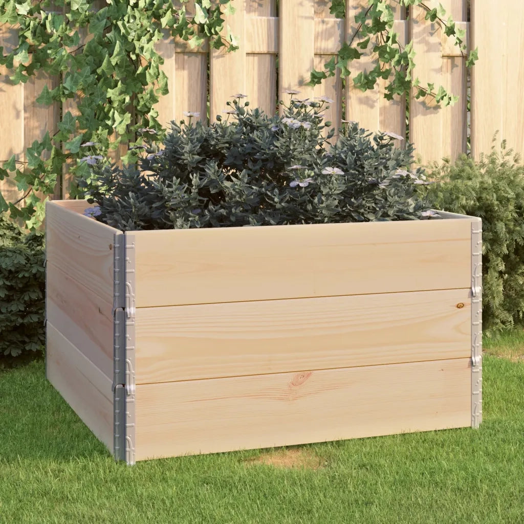 Fioriere | Cassetta per fiori | Vaso Rialzate 3 pz 100x100 cm in Legno Massello di Pino