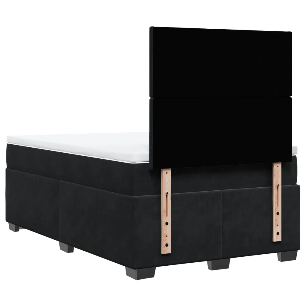 Giroletto a Molle con Materasso Nero 120x200 cm in Velluto 3290878