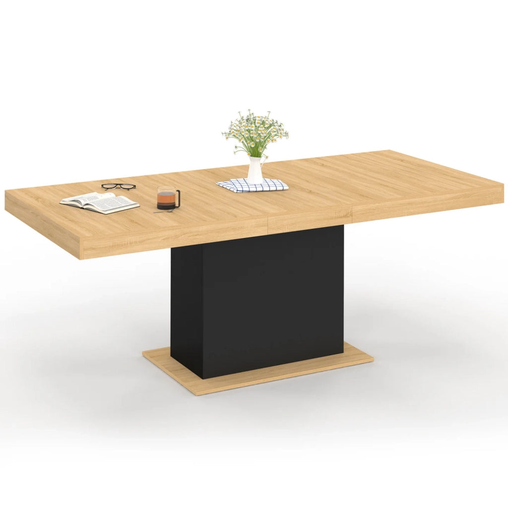 IDMarket - Tavolo da pranzo rettangolare allungabile EDEN 6-10 persone in legno e nero 160-200 cm