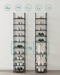 Scarpiera Valora Black Loft Style con 10 ripiani per corridoi e hall