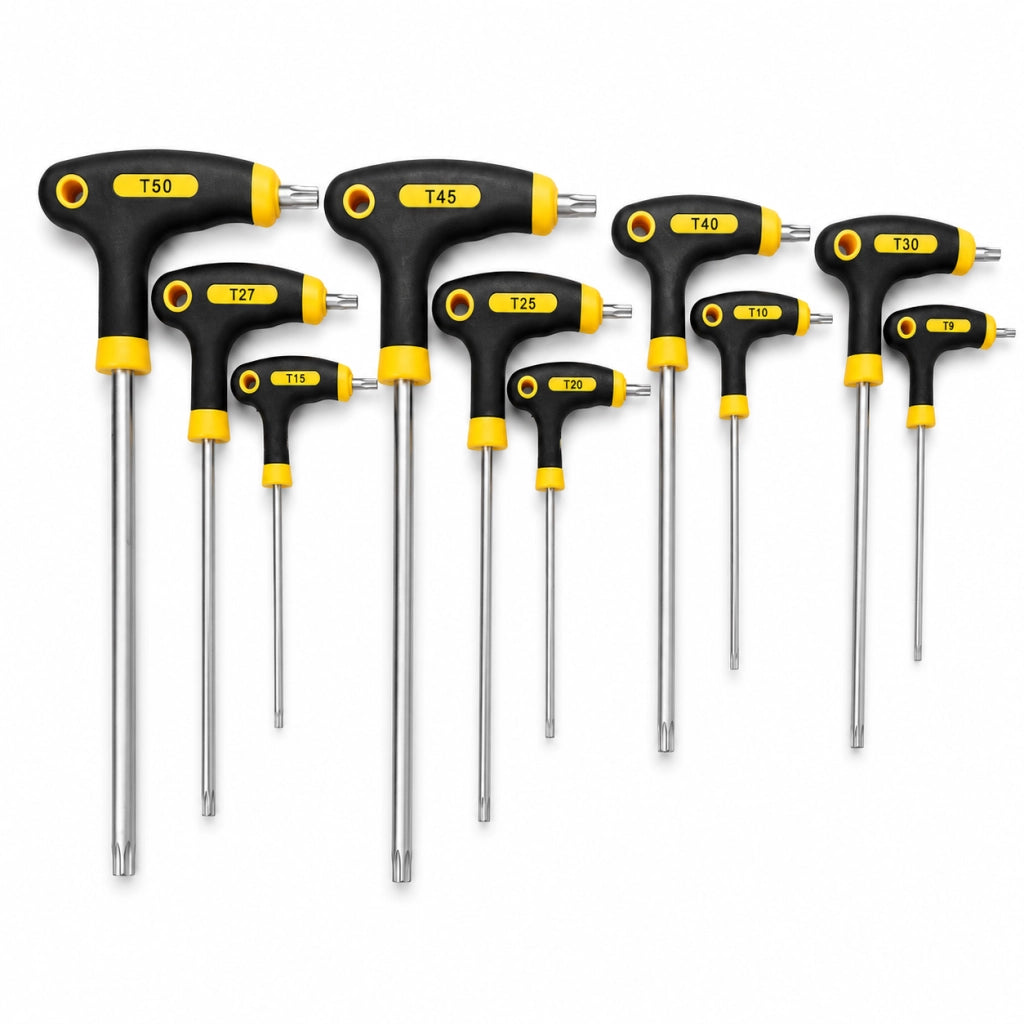 Set 10 Chiavi Torx a T Con Supporto T9-T50 Antiscivolo 262009