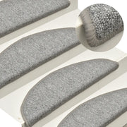 Tappetini per scale 15 pz 56x17x3 cm Grigio chiaro Semicircolari 322370
