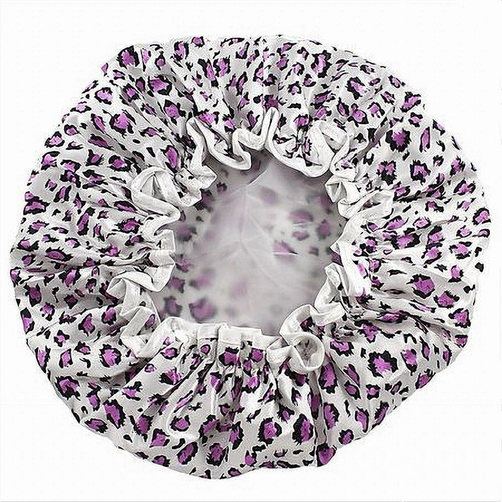 Trade Shop - Set 2 Pz Cuffia Doccia Bagno Elastico Fantasia Animalier Protegge Capelli 10041 -