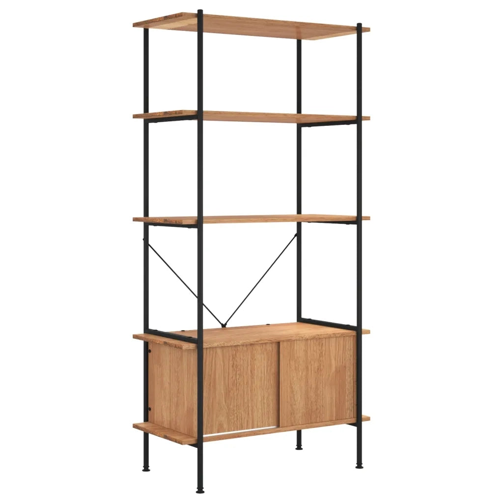 Scaffalatura 5 Livelli con Mobile 80x40x163 cm Acciaio e Legno 336355