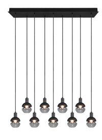 Lampada a Sospensione da Interno Attacco E14 in Metallo Nero e Oro