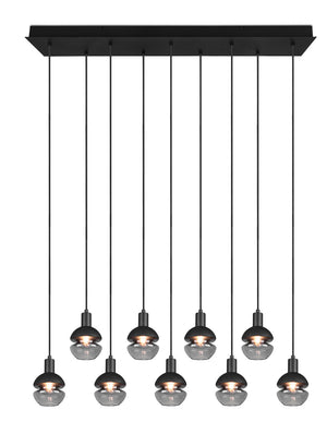 Lampada a Sospensione da Interno Attacco E14 in Metallo Nero e Oro