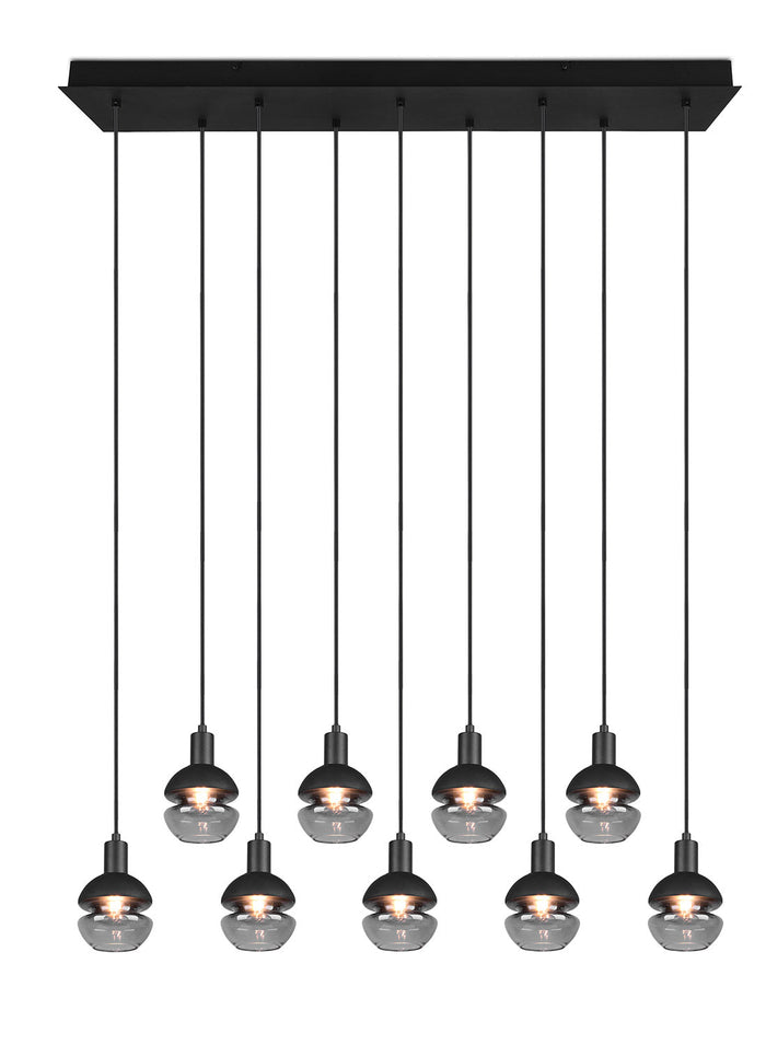 Lampada a Sospensione da Interno Attacco E14 in Metallo Nero e Oro