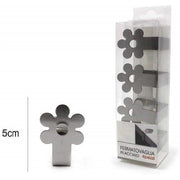 Trade Shop - Set 4pz Ferma Tovaglia Fermatovaglia Tavola Plastica Acciaio Fiore Clip Gancio Casa -