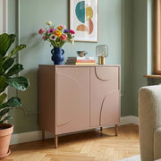 Credenza Holea Comò a 2 Ante 75 x 70 x 34 cm - Marrone Cioccolato Latte [en.casa]