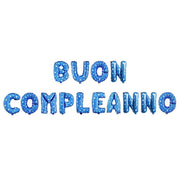 Trade Shop - Palloncini Di Buon Compleanno Per Festa Party Decorazione Striscione Gonfiabile - Blu