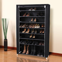 Scarpiera Valora nera | Armadio portaoggetti tessile a 9 ripiani