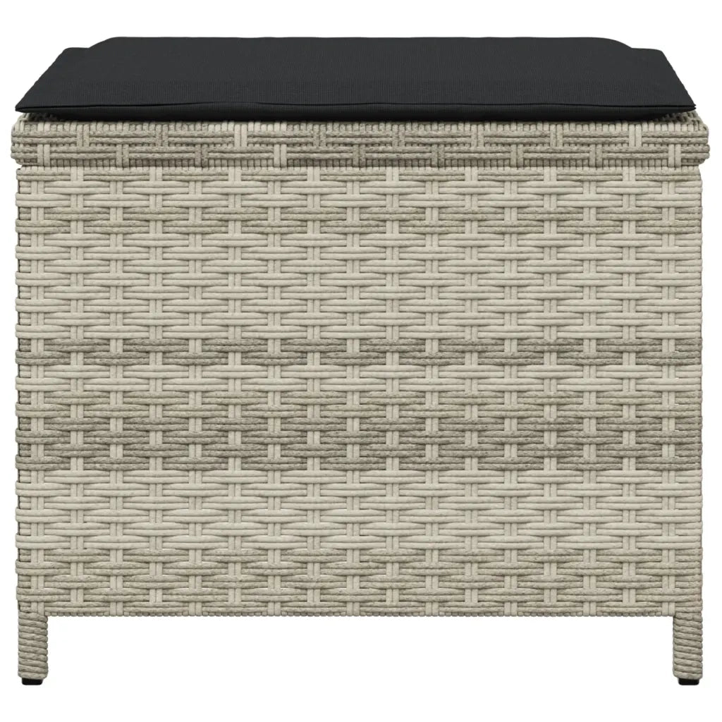 Sgabelli Giardino Cuscini 4 pz Grigio Chiaro 40x40x35 Polyrattan CFW9209071