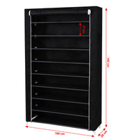 Scarpiera Valora nera | Armadio portaoggetti tessile a 9 ripiani