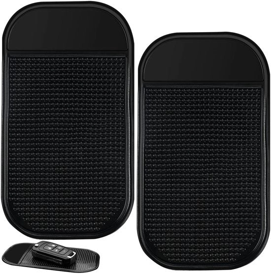 Pacchetto con 2 mattonelle antiscivolo per portelliere di auto, adesive, mattonelle antiscivolo, mattonelle adesive, pad adesivi, pad magico per smartphone, supporti per occhiali da sole, supporti per occhiali da sole, chiavi, 14 x 8 cm