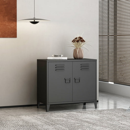 MOBILE 2 ANTE 80X40XH73CM ARDESIA IN METALLO.