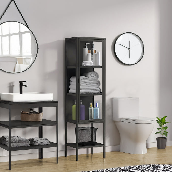 VETRINA ARDESIA 1 ANTA 42X35XH160CM IN METALLO.