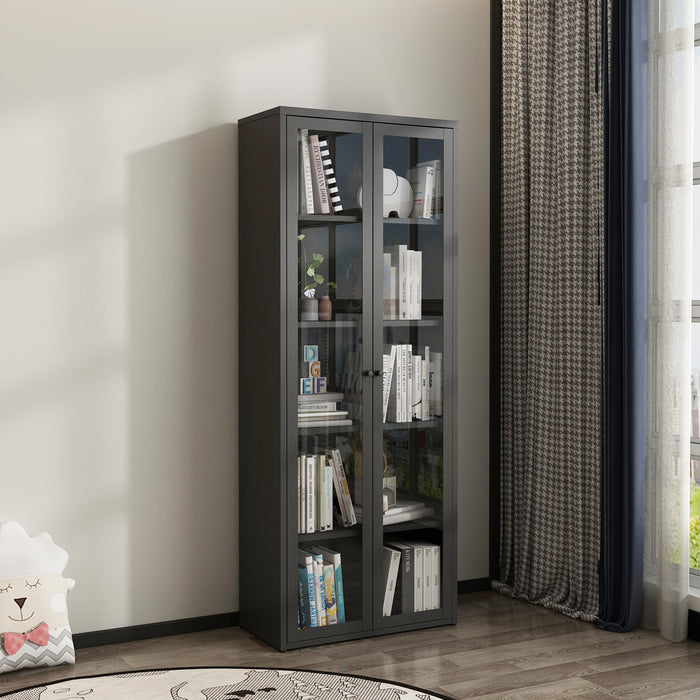 VETRINA ARDESIA 2 ANTA 70X35XH180CM IN METALLO.