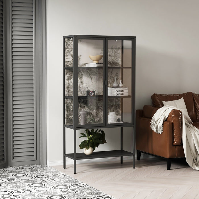 VETRINA JUNGLE 2 ANTE 80X35XH160CM ARDESIA.