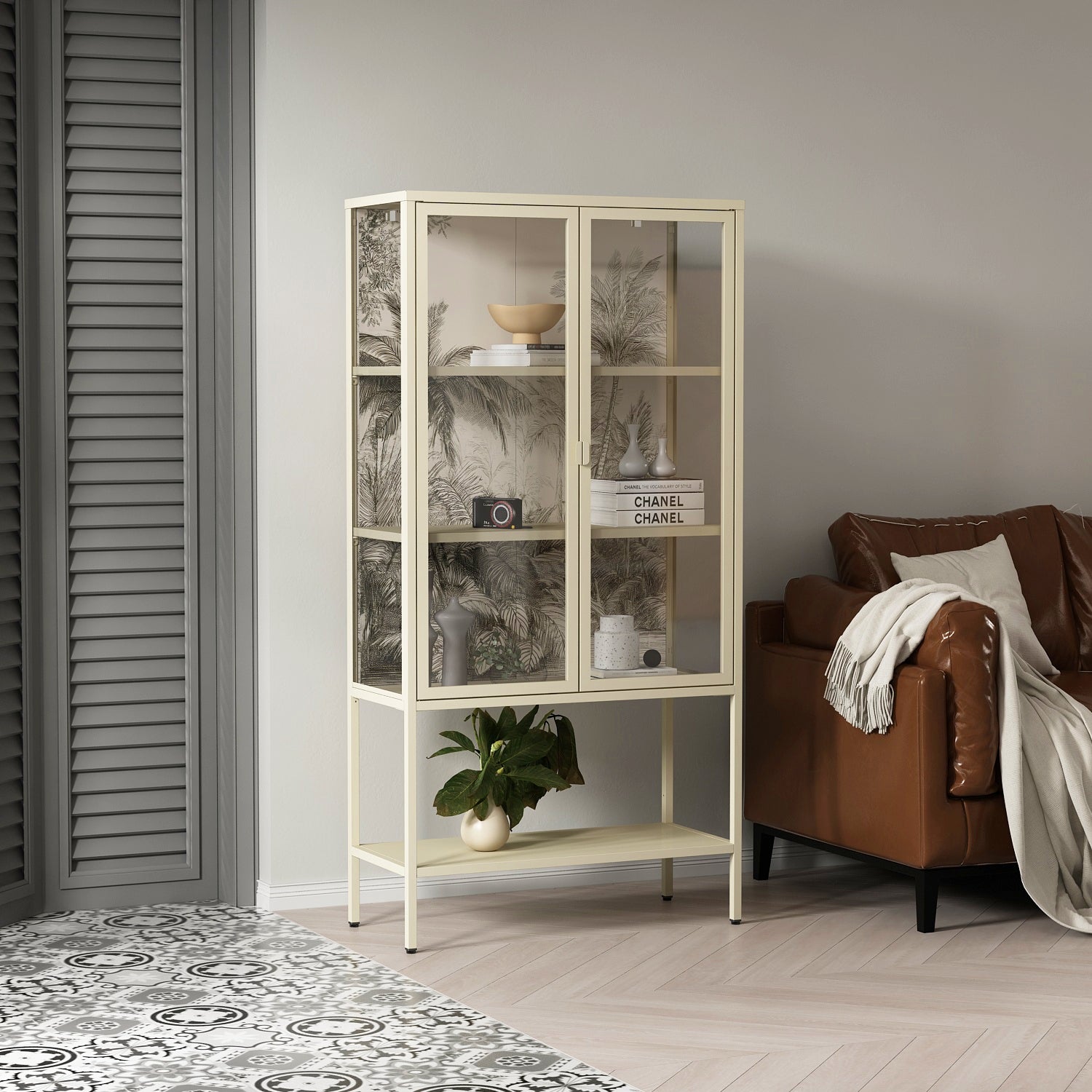 VETRINA JUNGLE 2 ANTE 80X35XH160CM AVANA.