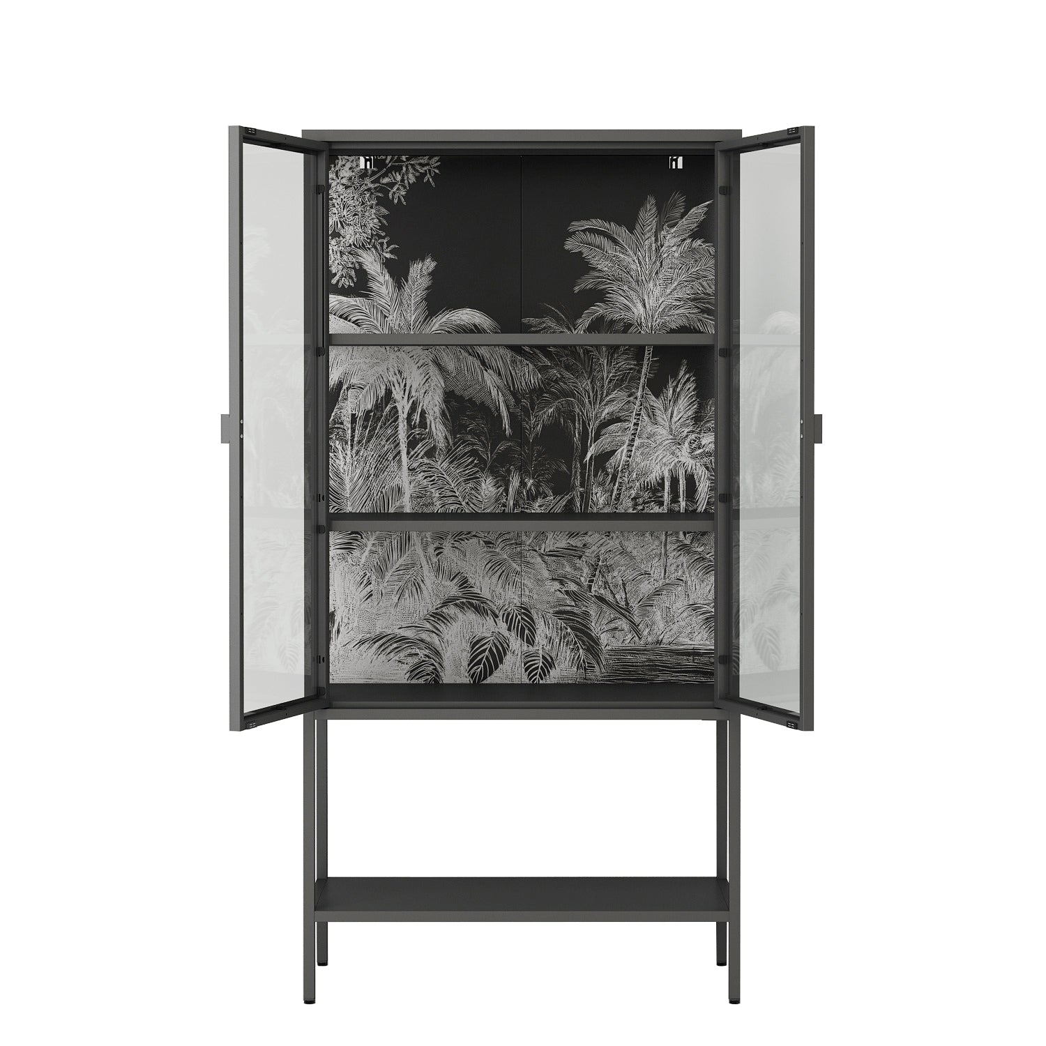 VETRINA JUNGLE 2 ANTE 80X35XH160CM ARDESIA.