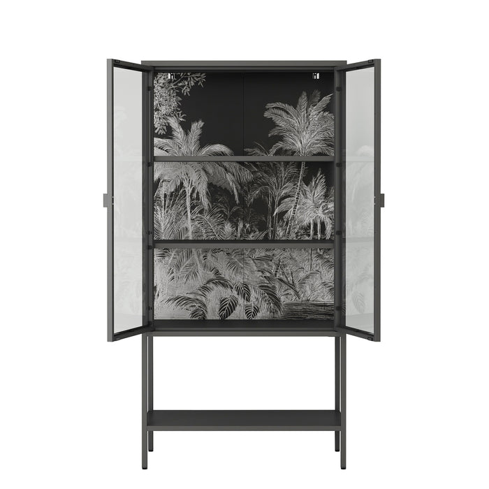 VETRINA JUNGLE 2 ANTE 80X35XH160CM ARDESIA.