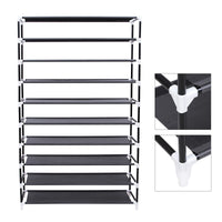 Scarpiera Valora nera | Armadio portaoggetti tessile a 9 ripiani