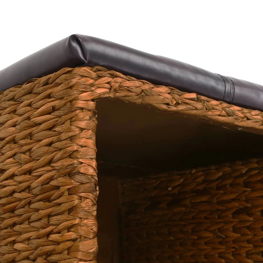 Panca con 2 cesti in giacinto d'acqua 71 x 40 x 42 cm marrone 02_0010822