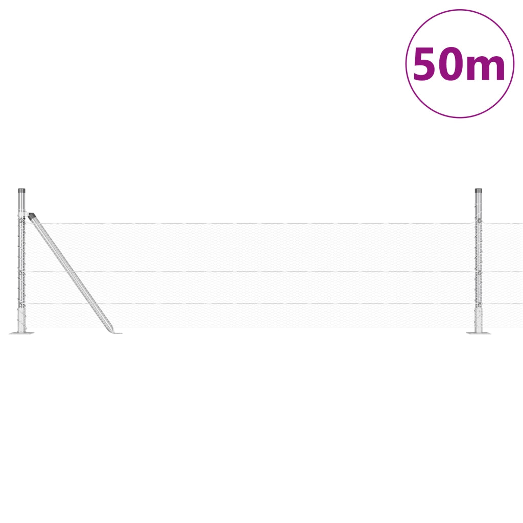 Recinzione esagonale  0,5x50 m Acciaio Zincato
