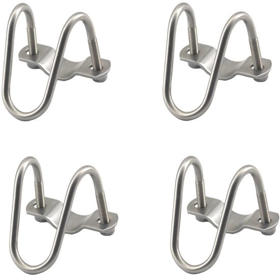 Clip U-vormico in Acciaio Inossidabile - 4 Pezzi - Facile da Installare - Adatto per Interno/Esterno - Resistente alla Corrosione - Clip per Tubi