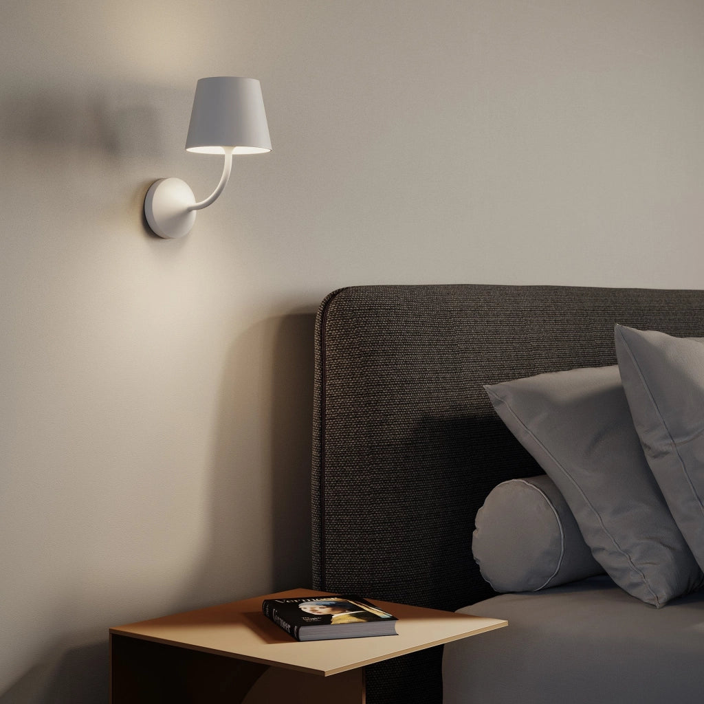 Ai Lati Poldina Lampada da Parete 230V LED 5.4W 2700K 446lm IP54, Struttura in Alluminio Pressofuuso Verniciato Bianco, Design Minimalista Moderno
