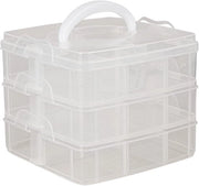 Scatola di Sorteggio Piccola con Maniglia - Trasparente, 3x6 Celle, 15,5x15x5x12,9 cm