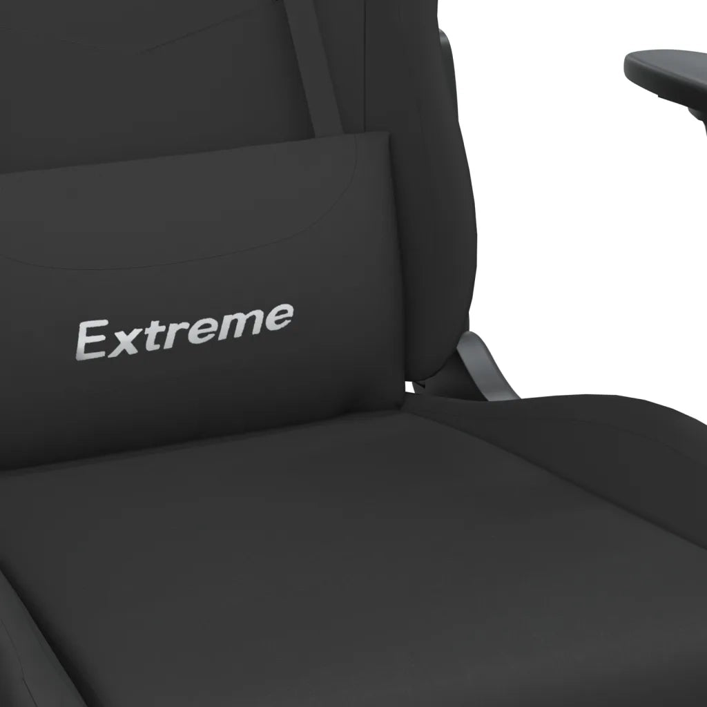Sedia da Gaming Massaggio e Poggiapiedi Nero in Tessuto cod mxl 63603