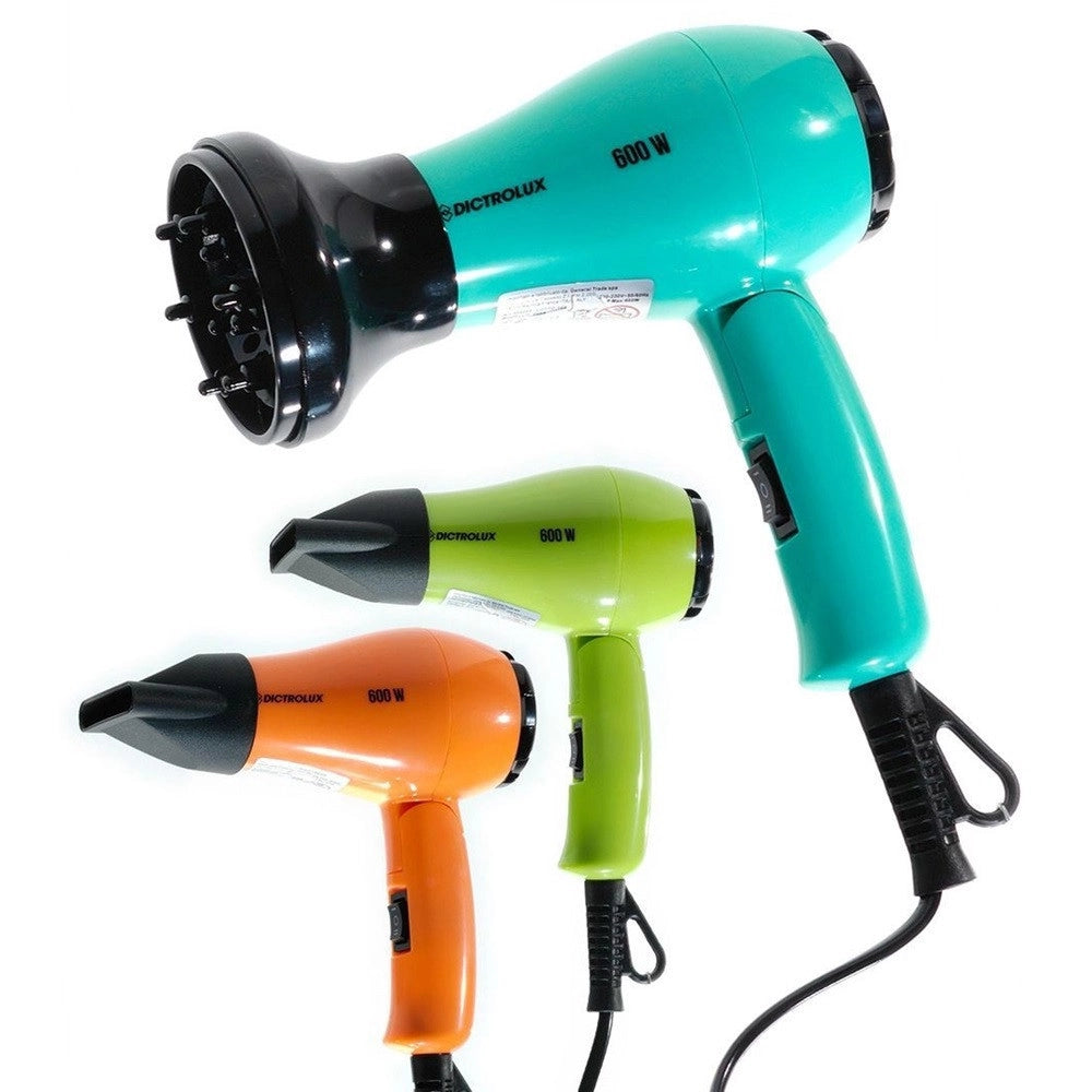 Trade Shop - Asciugacapelli Da Viaggio Pieghevole 600 Watt Motore Dc 2 Velocità Con Diffusore Styling -