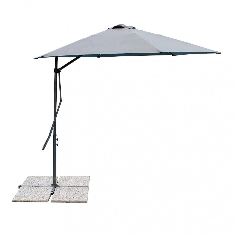 Ombrellone da Giardino Zenith Decentrato Ø3 m in Acciaio Grigio
