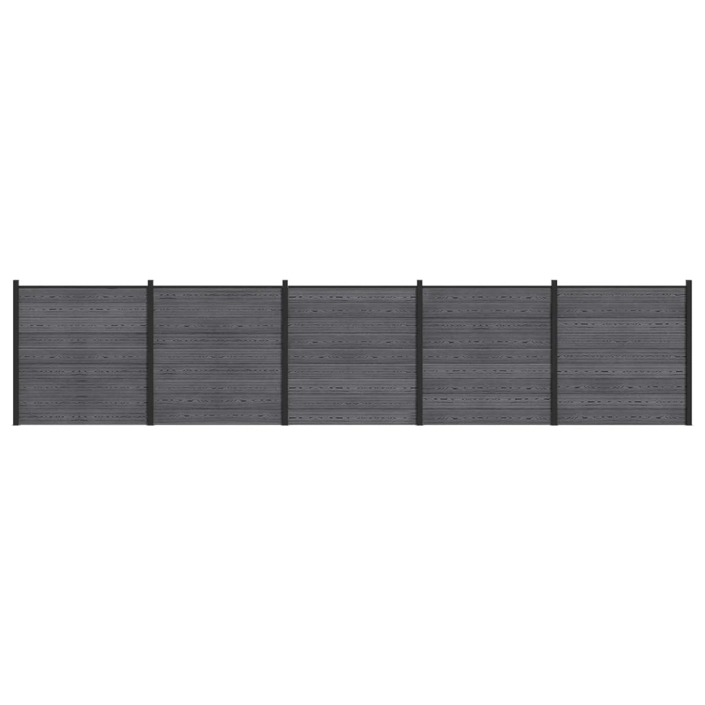 Set di Recinzione 5 pz 872 x 186 cm WPC e Alluminio Grigio 3429397