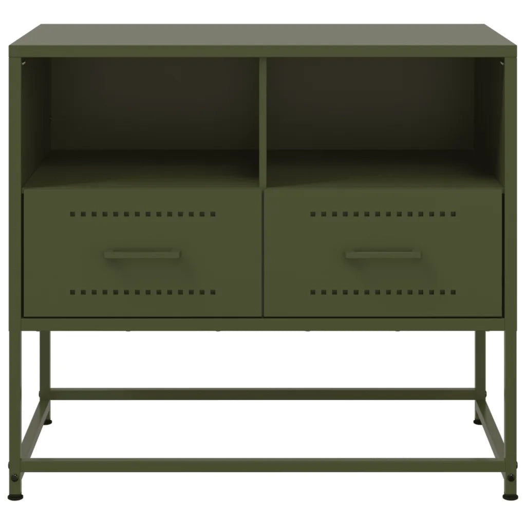 Mobile TV Verde Oliva 68x39x60,5 cm in Acciaio 846552