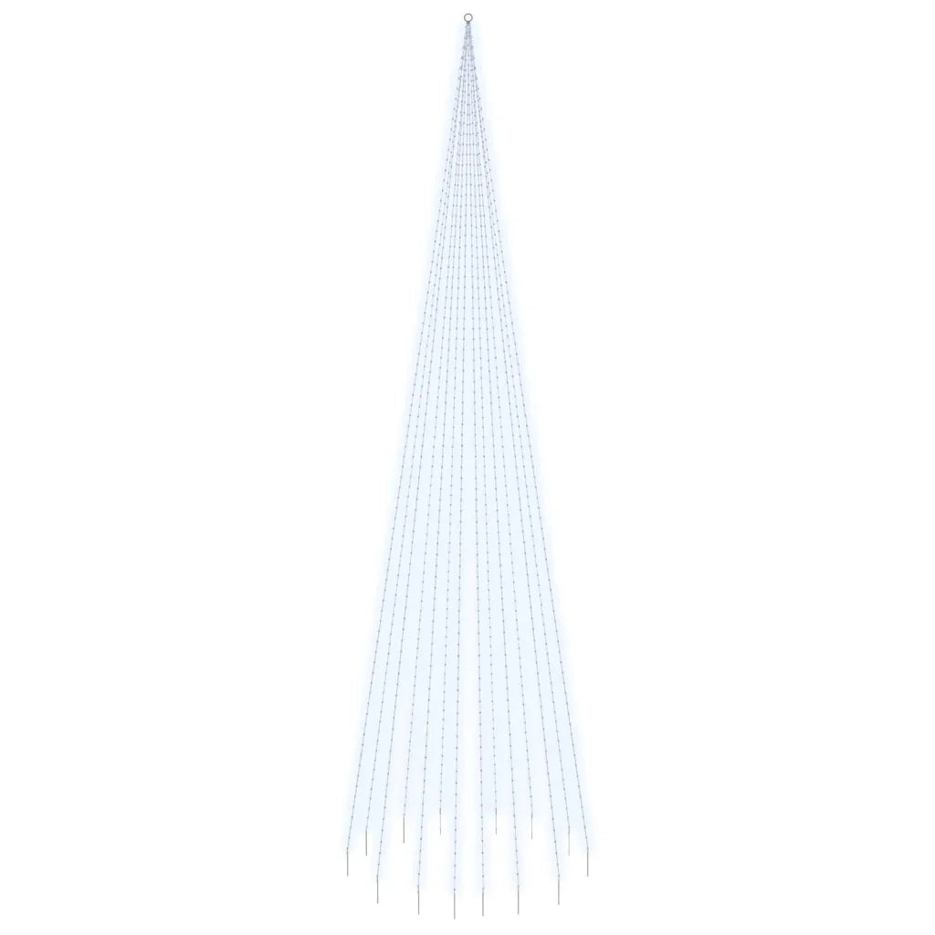 Albero di Natale Pennone Bianco Freddo 1134 LED 800 cm 343531