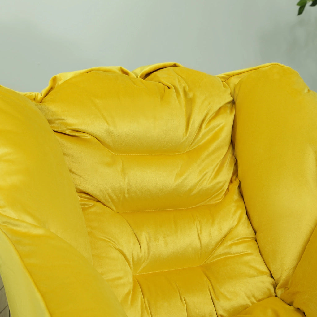Poltrona con poggiapiedi ¨C zephmum ¨C giallo, tessuto