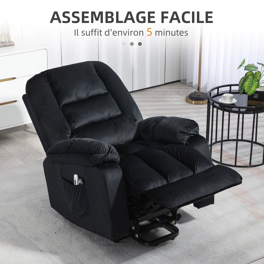 Poltrona massaggiante reclinabile elettrica ¨C zephmum ¨C nero 85x94x107 cm