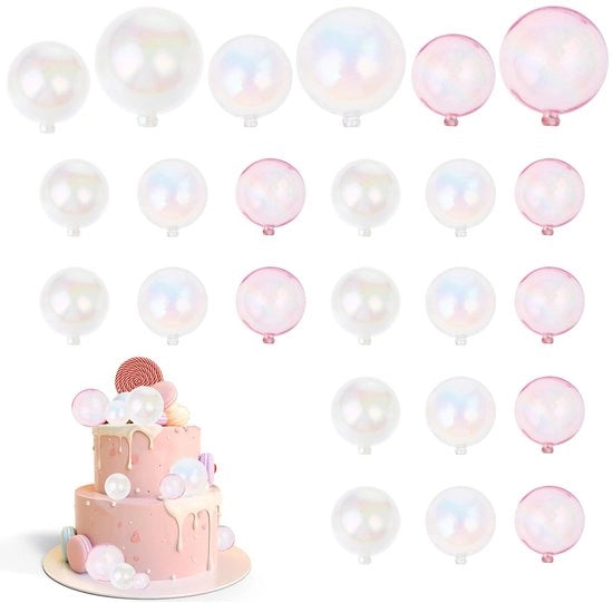 Decorazione per torta da 24 pezzi - Decorazione per torta a bolle - Decorazione per feste - Decorazione per artefatti in plastica