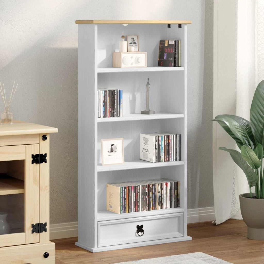 Mobile per CD Bianco 52 x 17.5 x 103 cm Pino massello CFW2840857