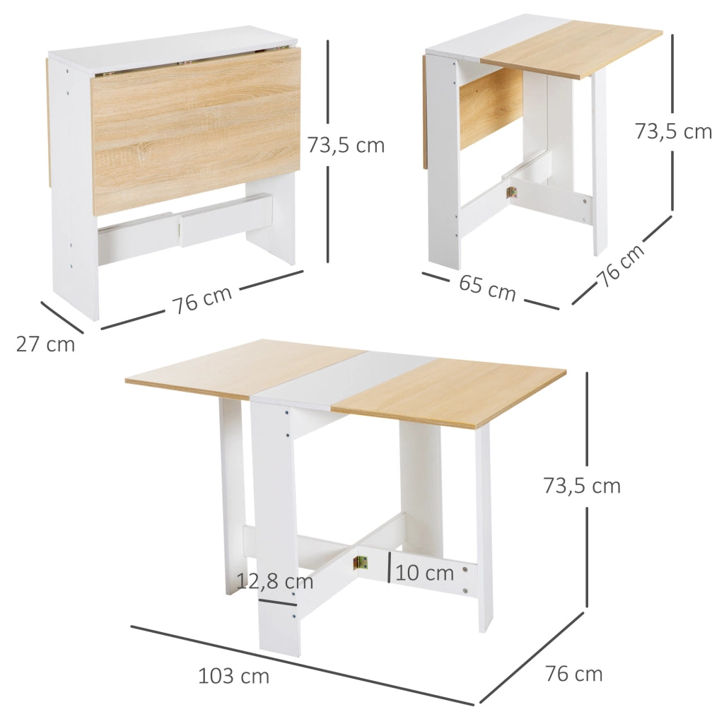 Tavolo pieghevole da pranzo ¨C zephmum ¨C 103x76x73,5cm legno