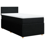 Letto singolo | Letto per adulti | Giroletto a Molle con Materasso Nero 80x200 cm inTessuto