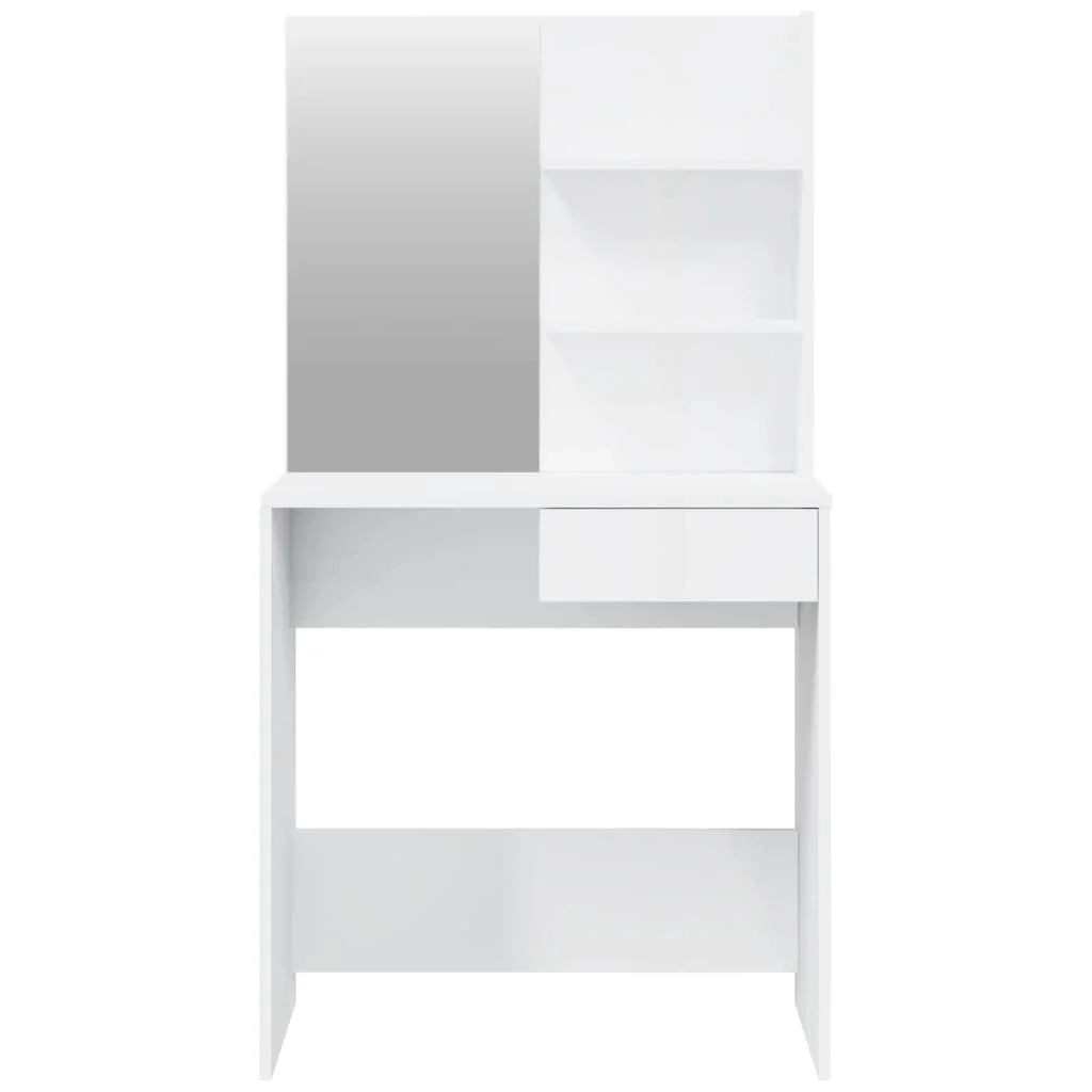 Toletta con specchio 74,5 x 40 x 141 cm bianco lucido 02_0006301